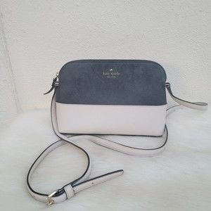 kate spade cedar street mandy cross body bag black & cream color block zip top